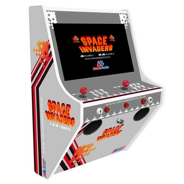 Wall Mounted 2 Player Arcade Machine - Space Invaders Pixels Theme